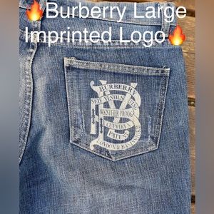 BURBERRY Distressed/Large LOGO 5 Pocket/straight leg Jeans🔥EUC🔥30”waist,UNISEX